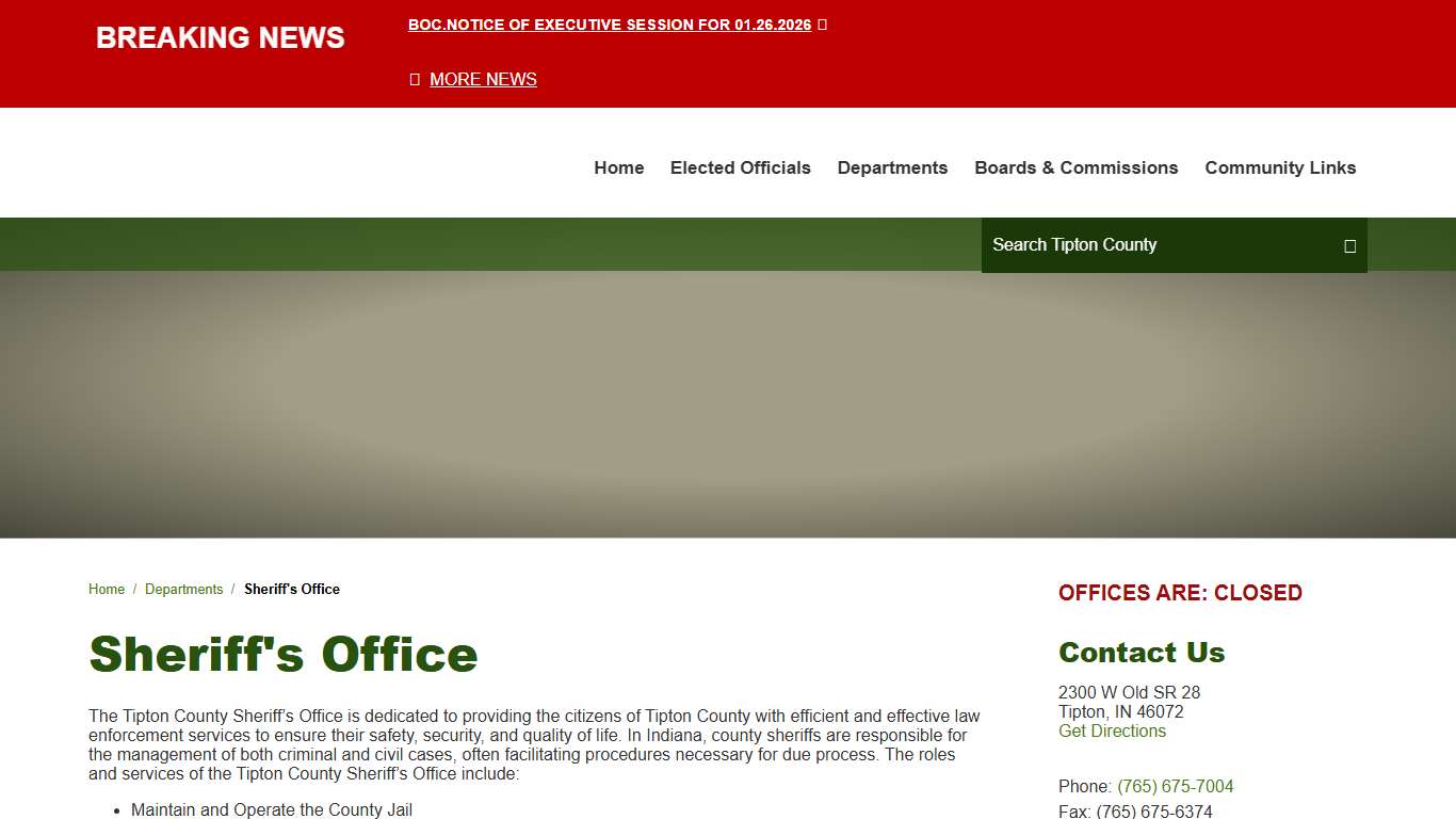 Sheriff's Office / Tipton County, IN